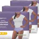 Amazon Basics Incontinence Underwear for Women, Protective, Disposable, Postpartum, Maximum Absorbency, Medium, Lavender, 60 Count (3 Packs of 20)