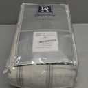 DriftAway Farmhouse Linen Blackout Curtains 96 Inches Long for Bedroom Striped Double Layer Thermal Insulated Sound Reducing Lined Back Tab Rustic Drapes for Living Room 2 Panels W52 x L96 Gray