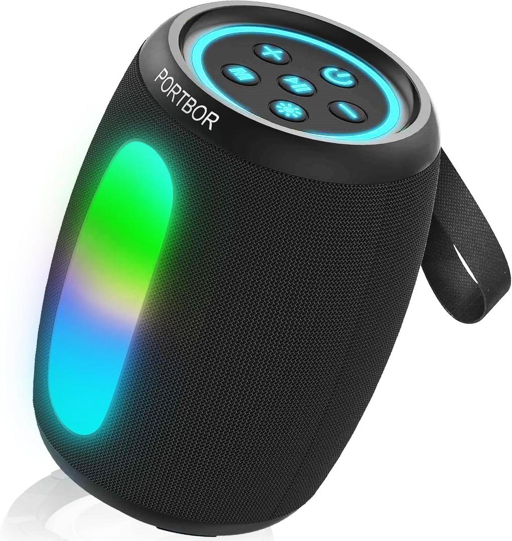Bluetooth Speaker - Portable Bluetooth Speaker: Powerful Loud Sound/36H Playtime/8 LED Light Modes/TWS Pairing/IPX5 Waterproof/BT 5.3｜for Outdoor/Party/Travel/Camping, Beach Essentials, Birthday Gifts