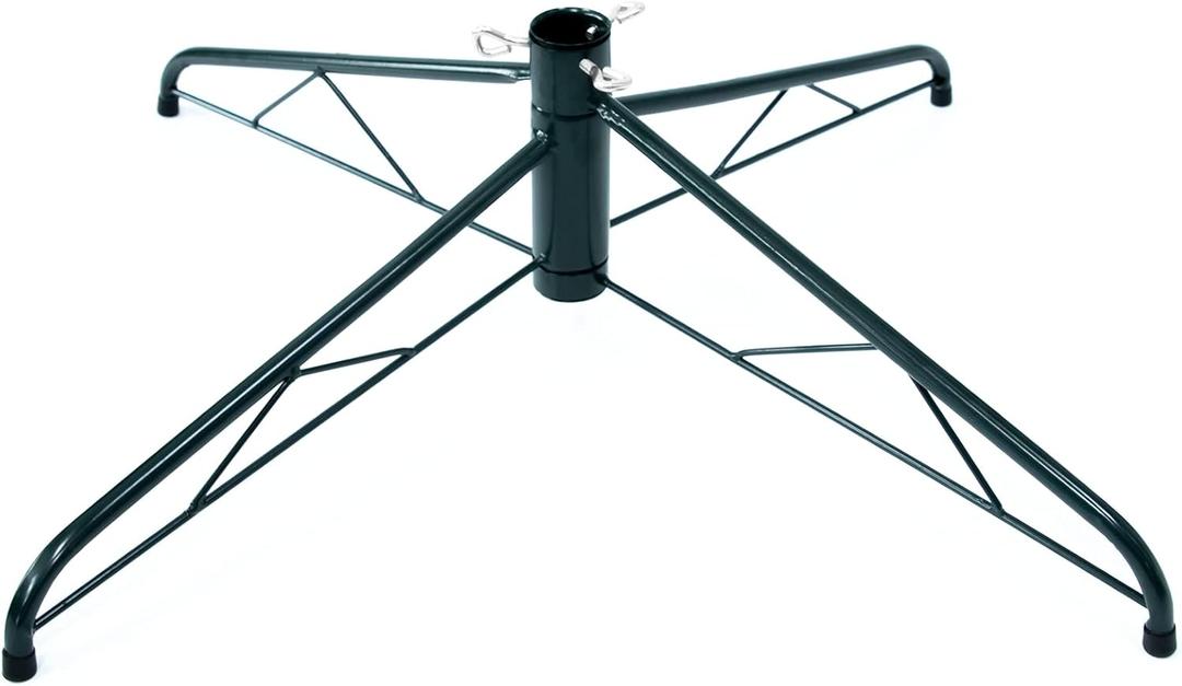 27.6 inch Large Christmas Tree Stand for Artificial Trees, Folding Christmas Tree Base for 3 Ft to 7.5 Ft Artificial Trees, Fits 0.5-1.22 Inch Tree Pole,(Green)