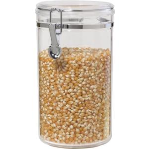 Oggi Large Clear Canister with Clamp Lid, 72 oz - Large Airtight Food Storage Container, for Kitchen & Pantry Storage of Bulk, Dry Foods, Pasta, Flour, Sugar, Coffee, Rice, Tea, Spices & Herbs (72-Fluid Ounce)