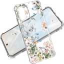 for oneplus 15R case 5G Marble and Flowers Slim Anti-Drop Shockproof Protective Soft Shockproof Clear Phone Protective Covers 6.83 Inch for Women Men (Elegant Blossom)