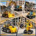 5in1 STEM Robot Building Toys for Kids 6-12, App & Remote Control STEM Excavator Bulldozer Crane Robot Building Kits, 736PCS DIY Educational Construction Building Sets, Erector Set Gift for Boys Girls, Small