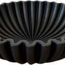 OAKOA Concrete Black Decorative Bowl for Home Decor - Black Fruit Bowl for Kitchen Counter - Black Bowl Decor - Modern Fruit Bowl Black - Centerpiece Bowl