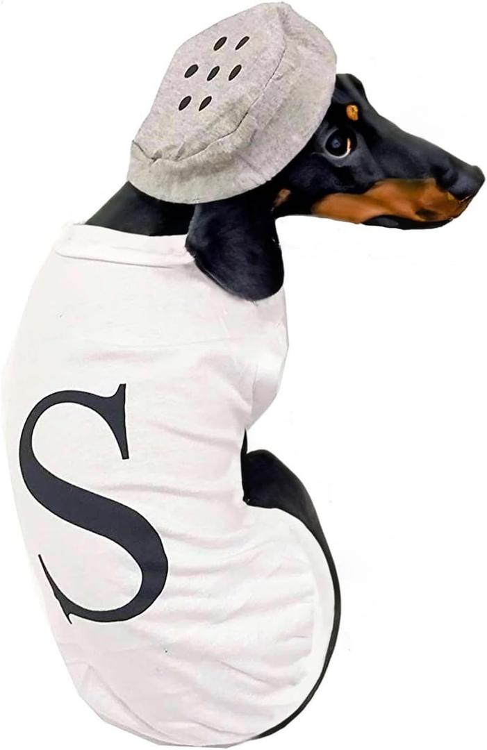 Salt and Pepper Dog Costume Halloween Pet Dog Cosplay Salt & Pepper Theme Costume (White, Large)