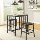 Homelegance 5106BK 3-Piece Bi-Cast Vinyl Dining Set, Dark Brown, unspecified