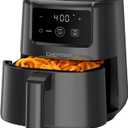 CHEFMAN 2 Qt Mini Air Fryer – Digital Space-Saving Compact Air Fryer with Nonstick and Dishwasher Safe Basket, Quick & Easy Meals in Minutes, Features Digital Timer and Shake Reminder – Black