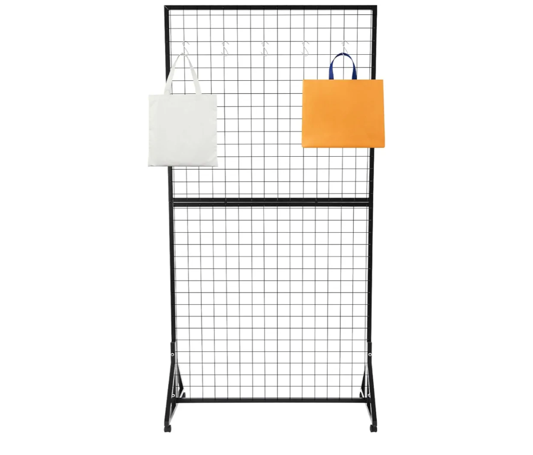 Panel Display Stand, Grid Wall Panels W/Wheels&T-Base, Floorstanding Retail Display for Home, Store, School, Kitchen, Wedding, Florist, Craft Fair Display, Retail Store, Office