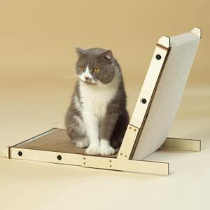 Modern Cardboard Cat Scratcher for Indoor Cats, Anti-Tip Wooden Frame Cat Scratching Board, Wall/Sofa/Furniture Mount by Non-Slip Cat Scratch Pad, Extra Durable for Multi-Cat Homes(M)