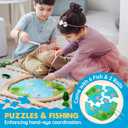 Tiny Land 110PCS Wooden Train Set Toy Train with Tracks for Kids Ages 3-7, Compatible with Major Brands, Ideal Railway Playset for Boys and Girls, Great Birthday