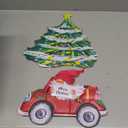 Christmas Gnome Red Truck Yard Sign, Holiday Outdoor Lawn Stake with Tree & Gift Boxes, Merry Christmas Welcome Yard Decorations with Stakes, VP24267