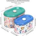 Decorative Metal Storage Tins with Lids, 2 Pack Floral and Bird Pattern Containers, Small 8.8x4.9x4.7 inch and Large 9.8x5.9x5.7 inch (Birds)