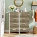 4 Drawers Dresser for Bedroom Fabric Storage Tower with Wooden Top, 11.8"D x 17.7"W x 37.4"H