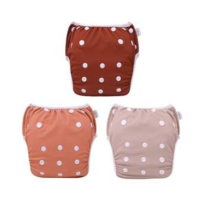 Babygoal Swim Diapers 3 Pack for 0-8M Newborn and Baby, Reusable Adjustable Washable for Swimming Lessons
