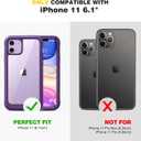 Diaclara Compatible with iPhone 11 Case, Full Body Rugged with Built-in Touch Sensitive Anti-Scratch Screen Protector, Soft TPU Bumper Case Clear Compatible with iPhone 11 6.1" (Purple and Clear)