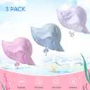 Geyoga 3 Pcs Baby Sun Hat Summer Beach Hat Outdoor Adjustable Floppy Cap with Protection Wide Brim for Boy and Girl