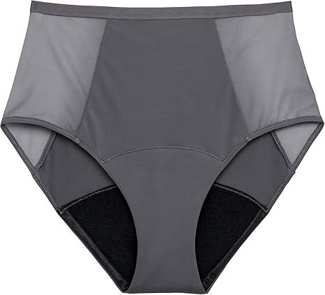 THINX Period Underwear, Hi-Waist Comfort-Stretch Panties, Absorbent Menstrual Underwear Holds Up to 12 Tampons* All-Day (Slate)