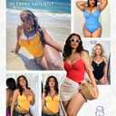 SHAPELLX Womens Swimsuits Tummy Control Bathing Suit Slimming One Piece U-Ring Shapewear Swimwear with Ruched Waist (Blue, L)