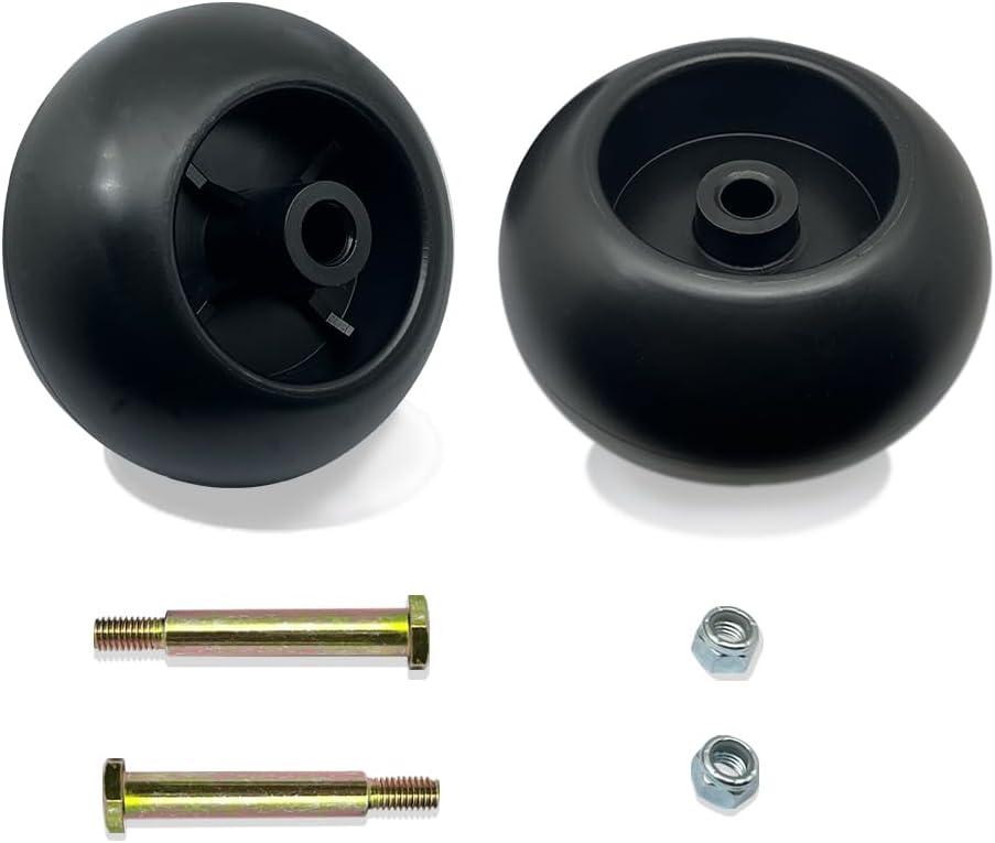2 pcs Deck Wheels + Shoulder Bolts, Lock Nuts For 133957 174873 532133957 532174873 Replace 734-03058, 753-04856. 92683, 92265. M84690