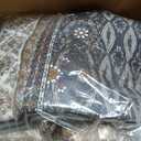 WONGS BEDDING Boho Quilt Set King, Bohemian Black Striped Patchwork Bedspread Coverlet Set with 2 Pillowcases,Lightweight Microfiber Floral Bedding Set 104"×90"
