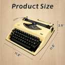Beige Vintage Manual Typewriter, Portable Writing Machine with Carrying Case, 2 Ink Ribbons & 100 Kraft Sheets, Decorative Display for Home Office