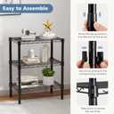 DUMOS 3-Tier Metal Wire Storage Shelves, Adjustable Standing Storage Rack Shelf, Heavy Duty Steel Shelving Unit Organizers for Kitchen Bathroom Pantry Garage, 23.3" W×13.4" D×30" H, Black