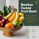 Fruit Basket for Kitchen Counter - Fruit Bowl for Kitchen Counter, Bamboo Pedestal Fruit Basket with Ventilation Holes, Wooden Fruit Bowl for Fruit and Vegetable Storage, Decorative Frutero for Cocina