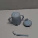 Cuddle Campus Sippy Cups 7OZ, [4 in 1] Baby Cups, Shatterproof Silicone Straw Cup,Open Cup for 6M, 6M+,6-12 Months,1/1+ Year Old Baby,Toddler