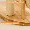 Modern Cat Tree Small Tower with Scratching Post for Indoor, Solid Wood Multifunctional Corner Cat Tree Tower with Bed