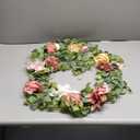 Waipfaru Flower Garland Decorations, 6.07Ft Pink Floral Rose Garland, Artificial Eucalyptus Greenery Vines with Flowers for Wedding Table Runner Centerpieces Backdrop Room Decor (Pink) (1 Pack)