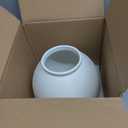 Minimalist White Ceramic Farmhouse Vase, Rustic Design for Home and Living Room Decor, Table, Bathroom, Holiday & Weddings (Ball-White)