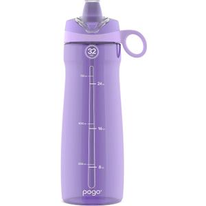 Pogo Plastic Water Bottle with Straw Lid and Carry Handle, Reusable, BPA Free, Dishwasher Safe, Perfect for Travel, School, Outdoors, and Gym | 32oz, 40oz