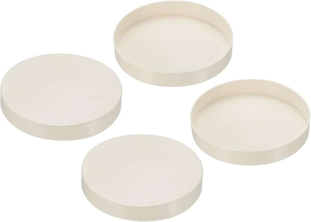 PATIKIL 4.5" PVC Pipe End Cap Fitting, 4 Pack Furniture Grade Plug Coupling Socket Adapter for DIY, Garden, White