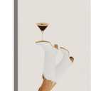 White Cowboy Boots Wall Art, Surreal Western Fashion Poster, Legs Wearing White Boots Holding Martini, Minimal Modern Cowgirl Aesthetic, Contemporary Western Decor Print, Wrapped Canvas 8 x 10 inch (Balancing Boots and Espresso)