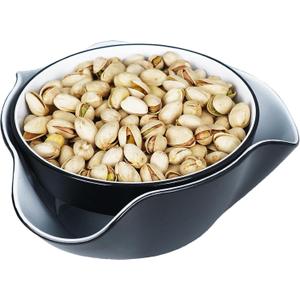 Pistachio Bowl, Snack Serving Dish, Double Dish Nut Bowl with Nut Seeds Shell Storage, Pistachios, Peanuts, Cherries, Popcorn, Edamame, Fruits, Snacks, and Candy Serving Bowl, Black & White