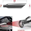 Richeer 2pcs 2.5 to 4 inch Exhaust Tip, 2 1/2" Inlet 4" Outlet 18" Overall Length Stainless Steel Exhaust Tip Universal for Vehicles with 2.5" O.D. Tailpipe, Weld On