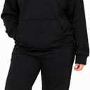 Women 2 Piece Oversized Tracksuit Set Fall Fashion Clothes Lounge Outfits Hoodie Airport Travel Pants Sweatsuit (Black, L)
