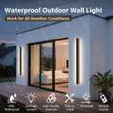 Modern Outdoor Wall Light, 47.3Inch 3000K-6000K Black LED Dimmable IP65 Waterproof with Remote Outdoor Linear Wall Sconces Exterior Lighting Fixture Porch Wall Light for House, Front Door, 1Pack-47.3inch