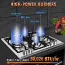 24 Inch Gas Cooktop, Built-In 4 Burner Gas Stove Top, NG/LPG Convertible Stainless Steel Cooktop with Thermocouple Protection, Sealed Burners, 4B-24 inch - Standard