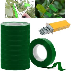 10pcs Plant Ribbon Binding Tape for Plant Tying Machine, Garden Tape Roll Plant Tape, 10 Rolls of Plant Tying Machine Tape Accessories for Fruit Flower Vegetable with 10000pcs Staples (Style-2)