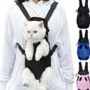 Pet Carrier Backpack, Adjustable Pet Front Carriers for Small Medium Dogs Cats 5-18 Lbs, Legs Out, Dog Cat Carrier Backpack for Hiking, Camping, Traveling, Cycling (Black,LargeFit:10-18lb)