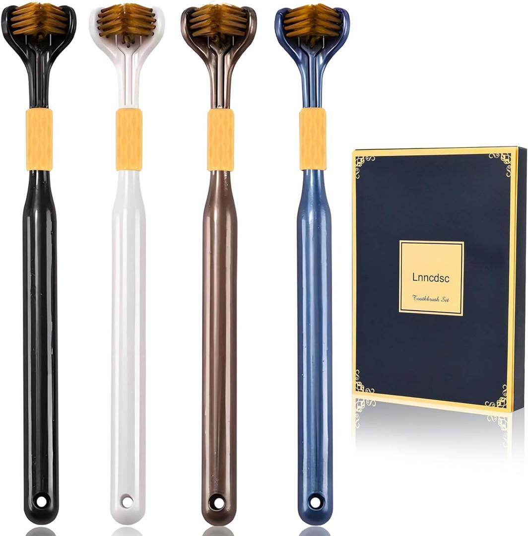 16-Piece Set of 3-Sided toothbrushes Adults, Extra Soft toothbrushes for Adults, Medium Toothbrush for Comprehensive Care of Teeth and Gums.
