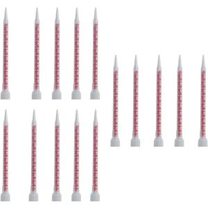 Double Barrel Mixing Nozzle, 15 PCS Double Epoxy Gun Nozzles, Suitable for 200ml and 400ml Manual Ink Cartridges