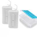 Holy rose Portable Dental Floss Picks Dispenser 2Box,Travel Floss Storage Case with Adult Toothpicks Flosser Sticks 80 Count,Portable Floss Case for Oral Care Teeth Cleaning Perfect Tool (Whit)
