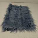 Phantoscope Pack of 2 Faux Fur Throw Pillow Covers Cushion Covers Luxury Soft Decorative Pillowcase Fuzzy Pillow Covers for Bed/Couch, Dusty Blue 26 x 26 Inches (26" x 26" (Pack of 2))