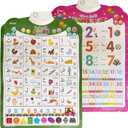 Arabic Alphabet Poster for Kids, Learn Arabic Letters and Numbers, Interactive Alphabet Wall Chart, Arabic Learning Toys for Toddlers