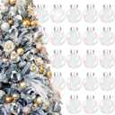 OCTERIC 30Pcs Christmas Iridescent Ornaments Balls, 2.4" Transparent Plastic Ornaments with Removable Silver Cap Hanging Cords for Xmas Holiday Home Party Decor DIY Crafts