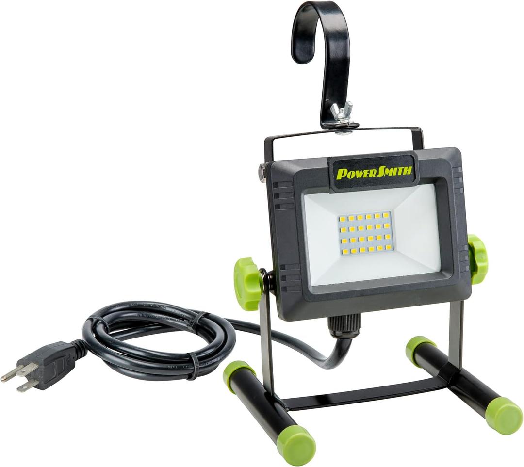 PowerSmith PWLS020H 2000 Lumen Portable LED Work Light with Metal Stand and Sealed Power Switch