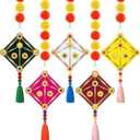 5 Pcs Diwali Marigold Garland Decoration Artificial Marigold Flowers Bulk Faux Flower Garland Hanging Kite Indian Decor for Diwali Wedding Christmas Anniversary Celebration Birthday