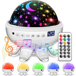 Baby Sound Machine Baby Kids Night Light Projector with Star, 30 Soothing Sounds White Noise Machine for Sleep, 31 Color | 4 Films Baby Sleep, Remote+Timer+3 Brightness Sensory Light for Autism Toys
